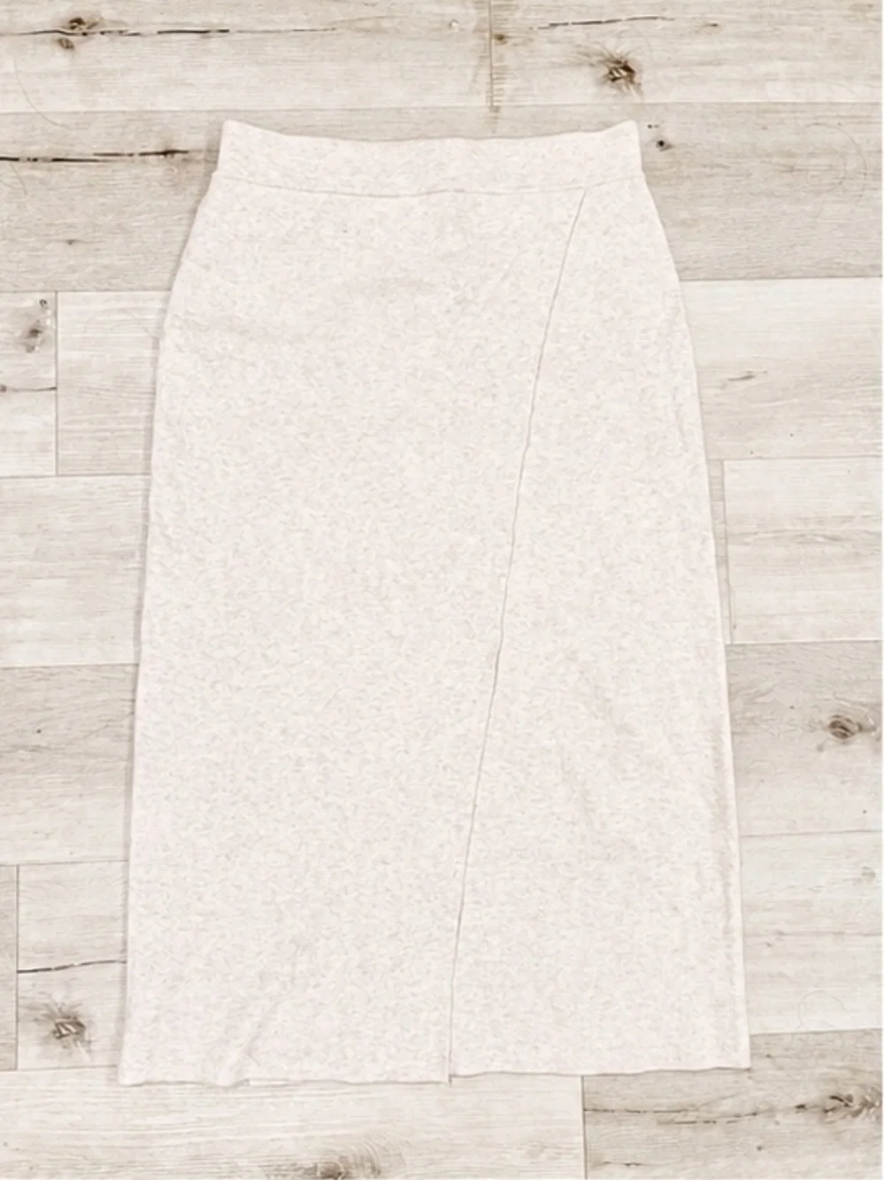 Cream Wrap-Front Midi Skirt - Picture 2 of 4